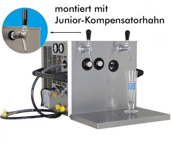 BT 75 Typ Hessen 2-leitige Zapfanlage mit Junior Kompensatorschankhähnen - verwendungsfertig