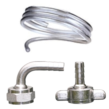 3/4" CO2/N2 Anschlussleitung mit Schlauchtüllen aus Edelstahl #1