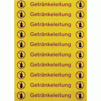 Etikettenbogen "Getränkeleitung"