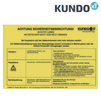 Kundo xT Betriebsschild für SQS CO2