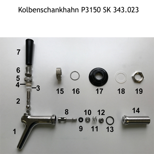 Kompensatorschankhahn SK 343.025 Model p3500 with 55 mm Connectors 