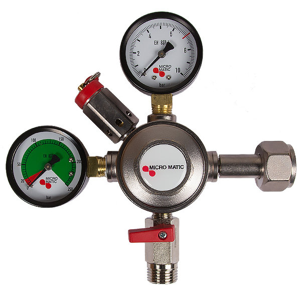 Manometer CO2 von 0 bis 6 bar 1/4 Zoll Druckanzeige Hiwi Anzeige Zapfanlage 