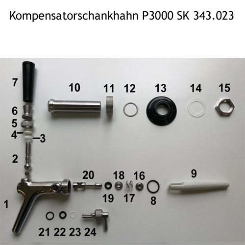 Ersatzteile für Kompensatorschankhahn P3000 von Python Systems AG Ersatzteile für Kompensatorschankhahn P3000 von Python Systems AG