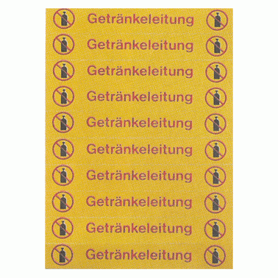 Etikettenbogen "Getränkeleitung"