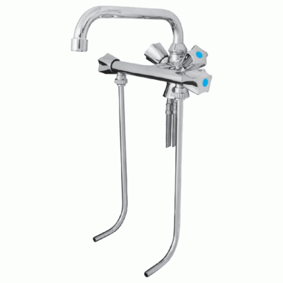 Mischbatterie für zwei Wasserbecken (Druckarmatur)
