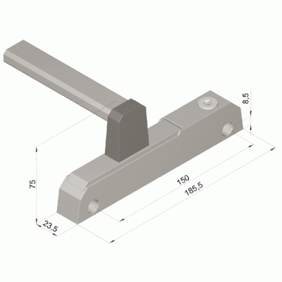 Schubladenschloss 6190 Metall, Graualuminium - PAB