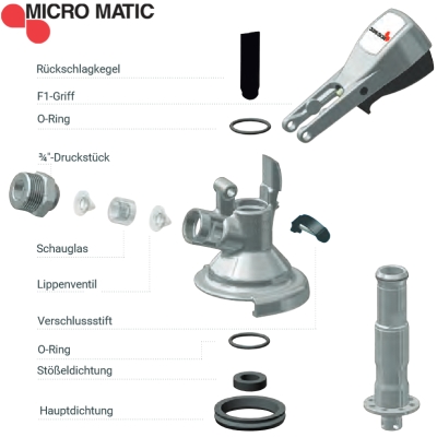 Ersatzteile für den Kombizapfkopf M von Micro Matic