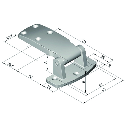 Scharnier 4480 Metall, verchromt